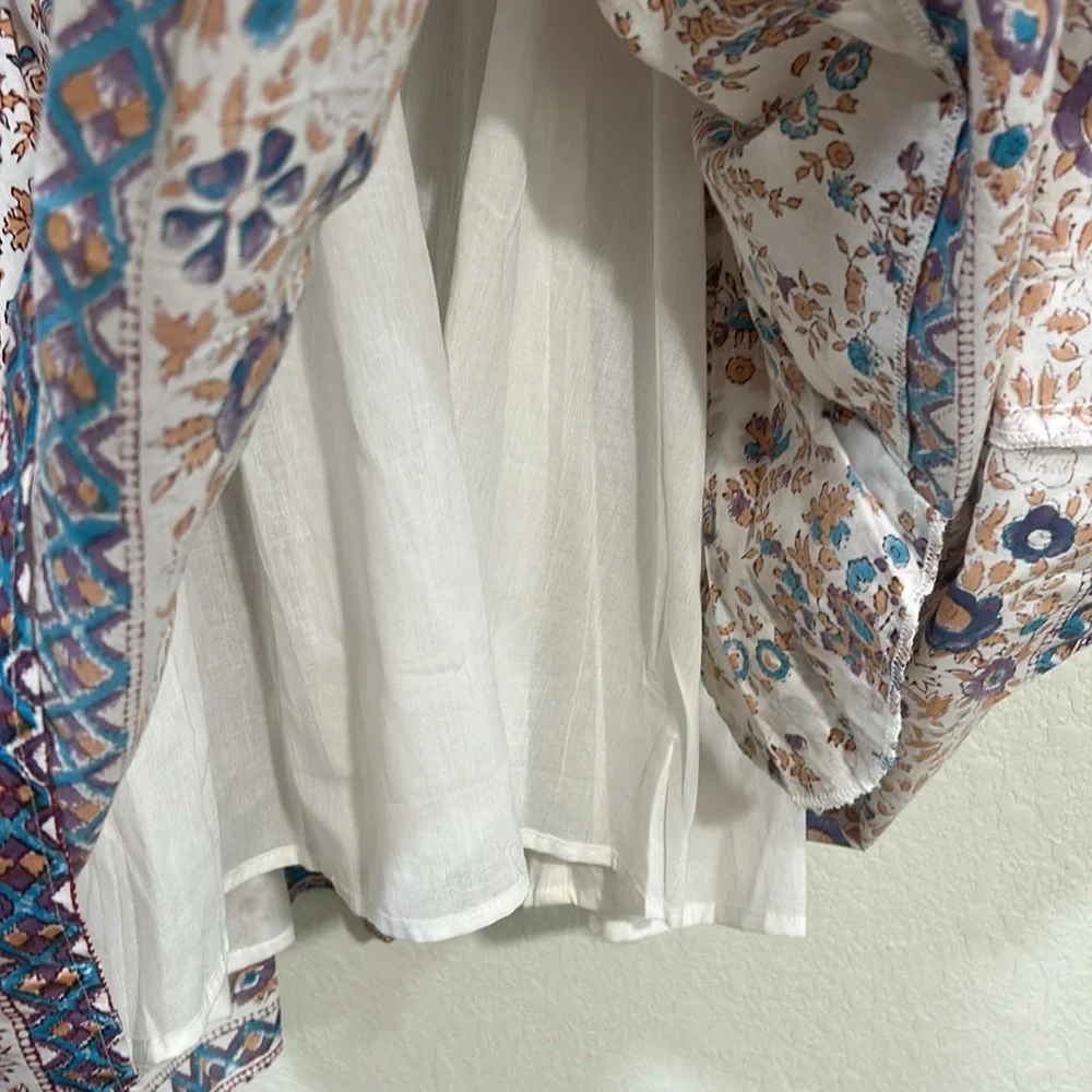 MILLIE WOMENS DAISY TASEL TIE MINI DRESS CREAM FLORAL Sz XL NEW - Picture 9 of 12